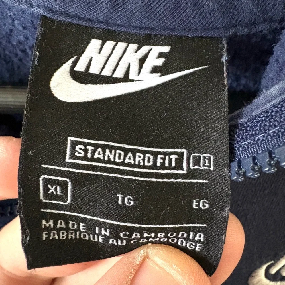 Nike Half Zip Hoodie Kids XL Blue Colorblock Pullover Standard Fit